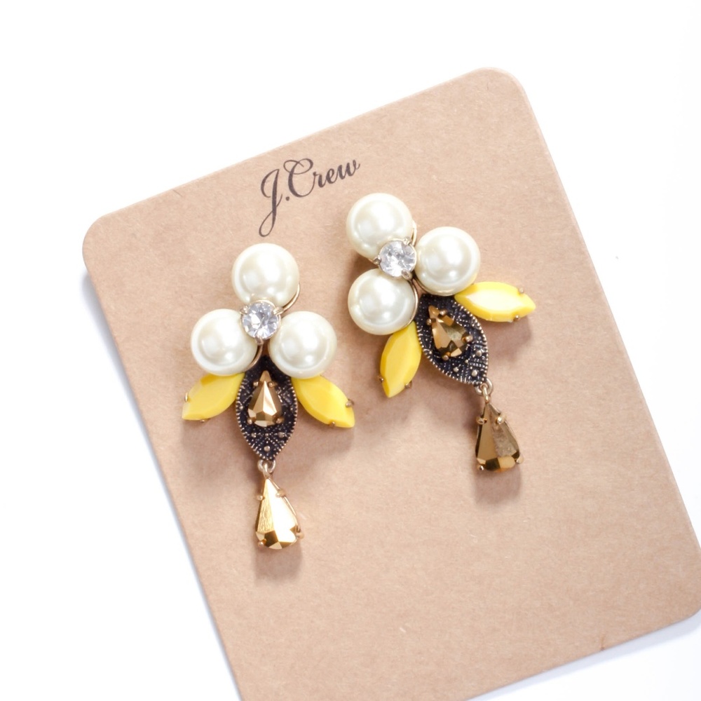 Jcrew faux pearls statement earrings